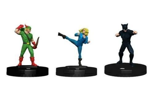 Pack 3 figuras green arrow wildcat y black canary DC Comics heroclix Wizkids