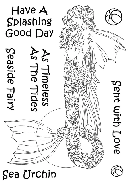 Estampillas transparentes The Card Hut 6""x4"" de Linda Ravenscroft - criaturas míticas Sea Urch