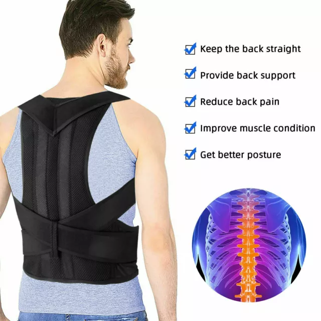 Adjustable Posture Corrector Low Back Support Shoulder Brace Belt for Men Women 3