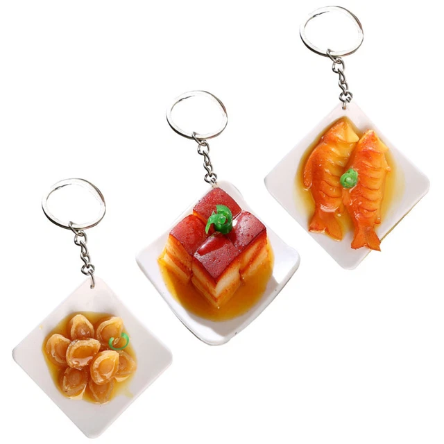 3 Pcs Pendant Keychain Simulation Food Key Ring Kids Keychain Key Chain 2