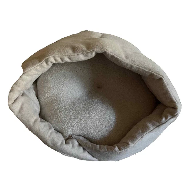 Boots & Barkley Small Cat or Dog Champagne-Colored Hooded Bed Cave Fort