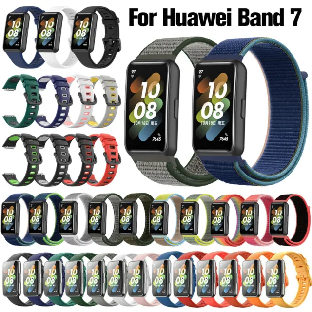 Sport Silikon Nylon Loop Armband Ersatz Strap Für Huawei Band 7 Smart Watch Band