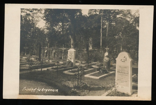 Foto AK - Friedhof in den Argonnen Frankreich - 1.WK