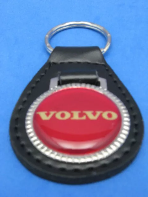 Volvo Auto Leather Keychain Key Chain Ring Fob New #050