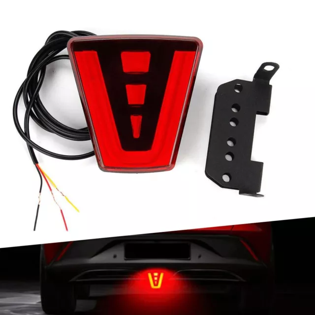 LED F1 Stile Rosso Third Posteriore Coda Luce Freno Stop Nebbia Con Staffe Auto