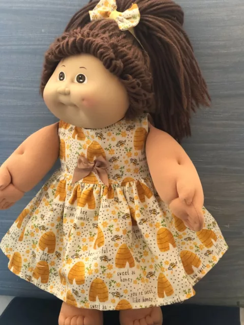 16" CABBAGE PATCH Dolls Clothes / BEE HIVE  DRESS & MATCHING HEADBAND