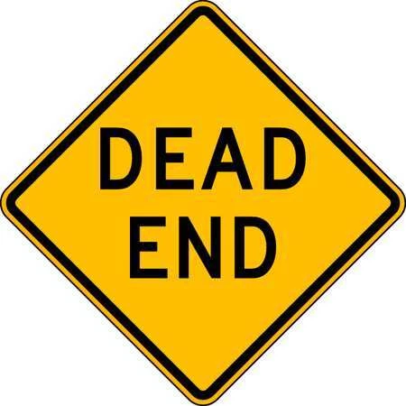 Lyle W14-1-24Da Dead End Traffic Sign, 24 In H, 24 In W, Aluminum, Diamond,