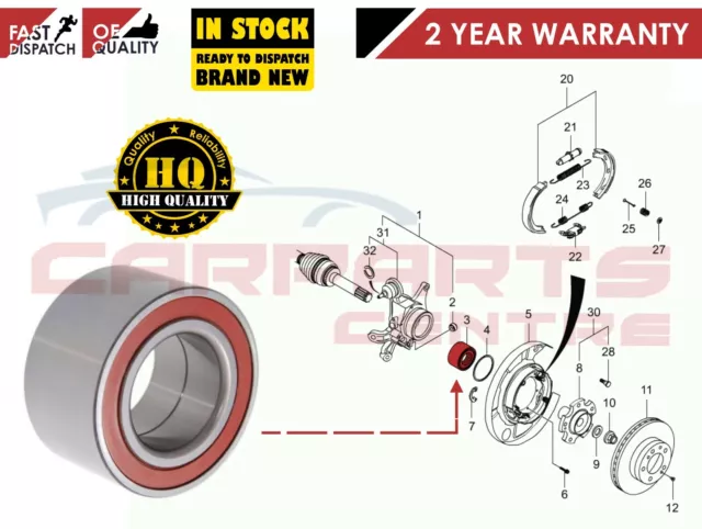 For Ssangyong Actyon Kyron Rexton Rodius Rear Axle Wheel Bearing Oe Quality New