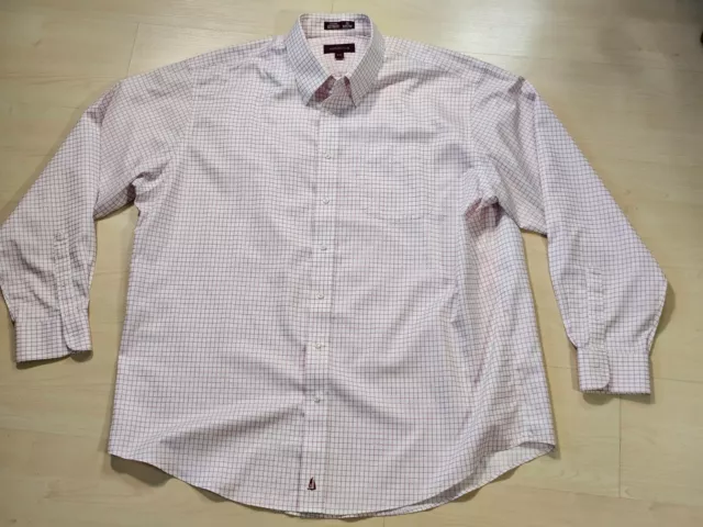 Nordstrom Mens Button Down Shirt Pink Check Smart Care 18/36 - Beautiful - NWOT