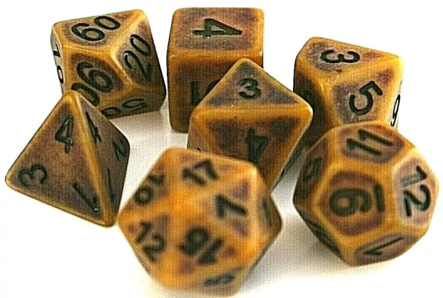 RPG Dados Set 7 Piezas Poly Dnd Juego de Ro Antiguo Oro w4-w20 dice4friends