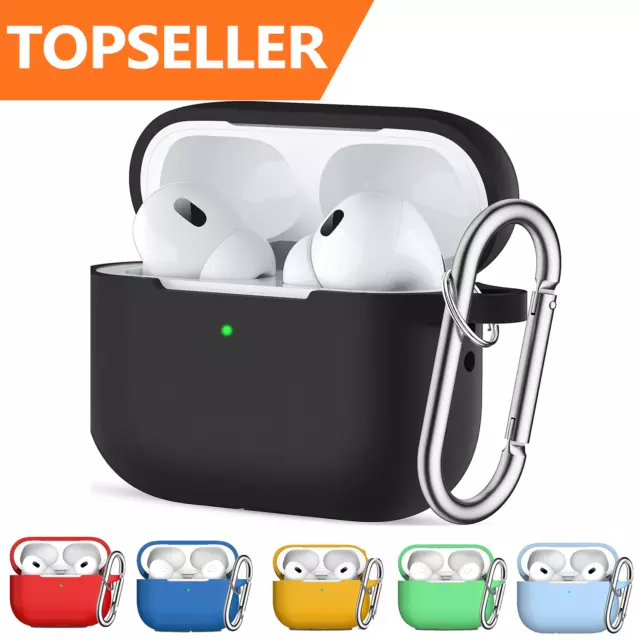 Apple AirPods Pro 2 Generation Hülle Silikon Schutzhülle 360° Case Schwarz