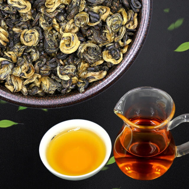 Loose Leaf Dian Hong Black Tea Yunnan Golden Snail Bud "JingLuoYa" Chinese Tea