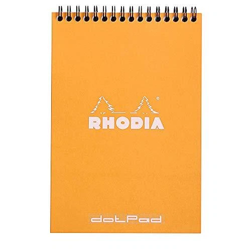 RHODIA 16503C - Bloc-Notes à Spirale (Reliure Intégrale) Orange - A5 - Pointillé