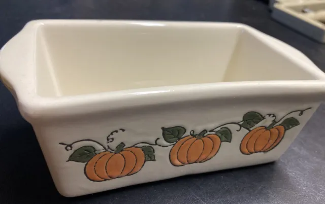 Mini pan de cerámica Nantucket calabazas vacaciones de Acción de Gracias