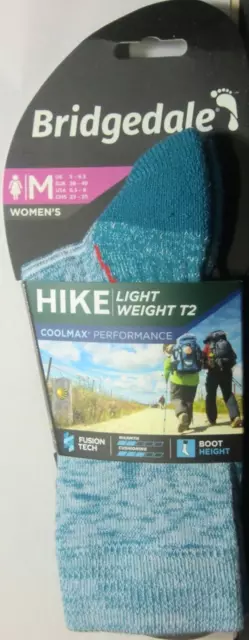 Bridgedale - Womens Hiking Lightweight T2 Coolmax Performance Boot Socks Medium