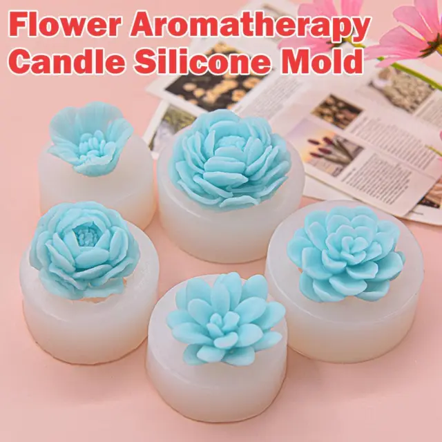 Flower Silicone Candle Mold Soap Wax Making Aromatherapy Crafts Home Decor*