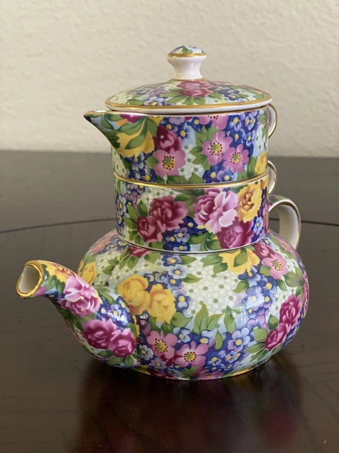 Royal Winton Grimwades "Julia" Chintz Mini Stacking Teapot Set