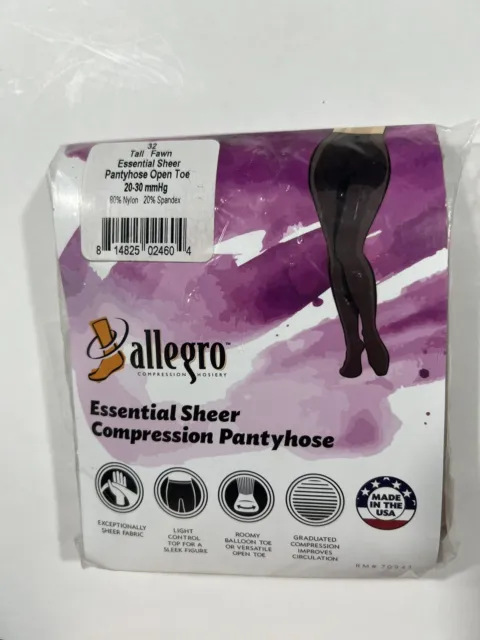 Allegro Essential Sheer Support Pantyhose 20-30 mmHg Compression #32 Tall Fawn