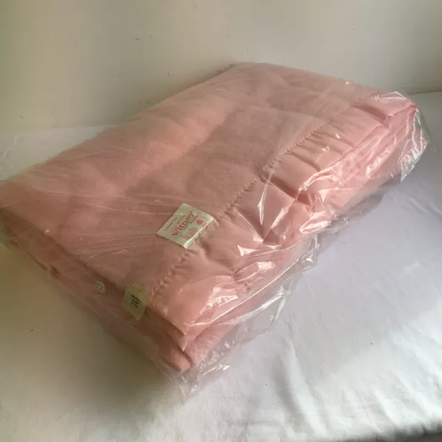 Vintage Large All Wool Witney Pink Blanket Throw – Made in England (New)