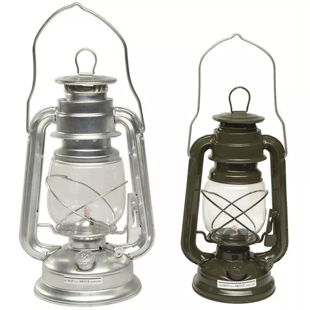 Mil-Tec Lampes-Tempête Zinc Ou Olive Lampe à Pétrole Huile Camping Lanterne