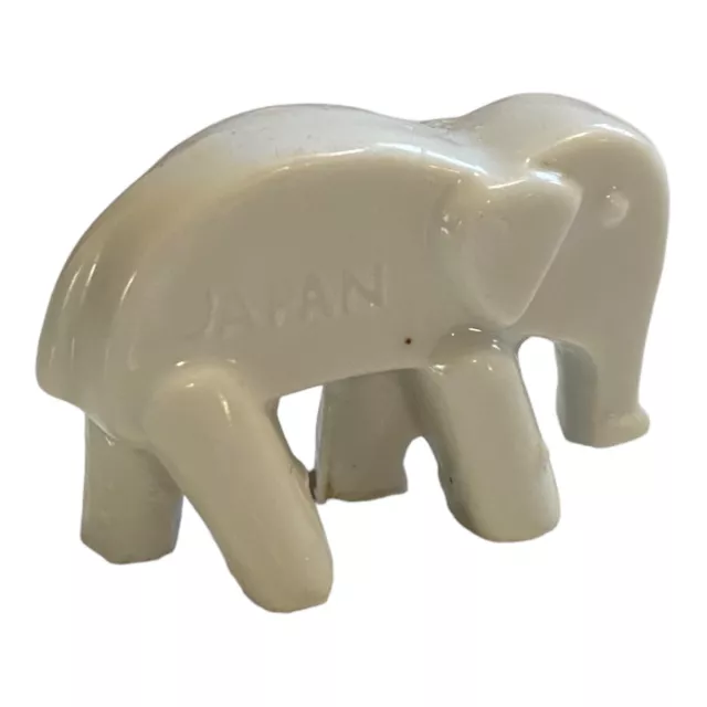 Vtg Mini Porcelana Cerámica Elefante Estatuilla De Sellada Japón