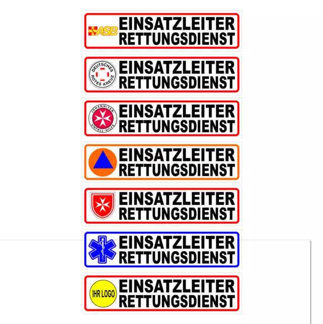 Einsatzleiter Rettungsdienst mit Logo Aufkleber/Schild 3