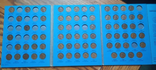 WHITMAN LINCOLN HEAD CENT, Collection 1909 to 1940, Number One; 71 Coins