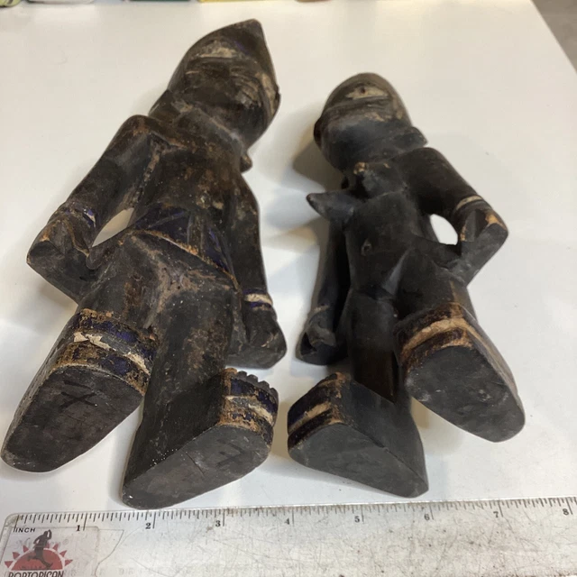 Yoruba Onile African Lukumi Religion Primitive Figures Carved Wood Tribal Art 9