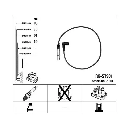 1 Kit de câbles d'allumage NGK 7303