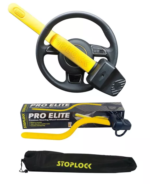 Stoplock Pro Elite Premium Steering Wheel Immobiliser Lock Deep Bend Anti Theft