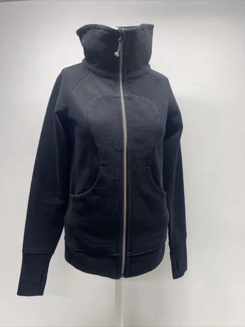 Lululemon Scuba Sweatshirt Full Zip Jacket Coat Oversized Funnel Neck Black Sz 2