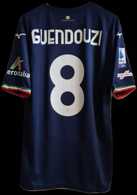 maglia LAZIO 8 GUENDOUZI MATCHWORN Preparata Frosinone-Lazio 2-3 KEEP RACISM OUT