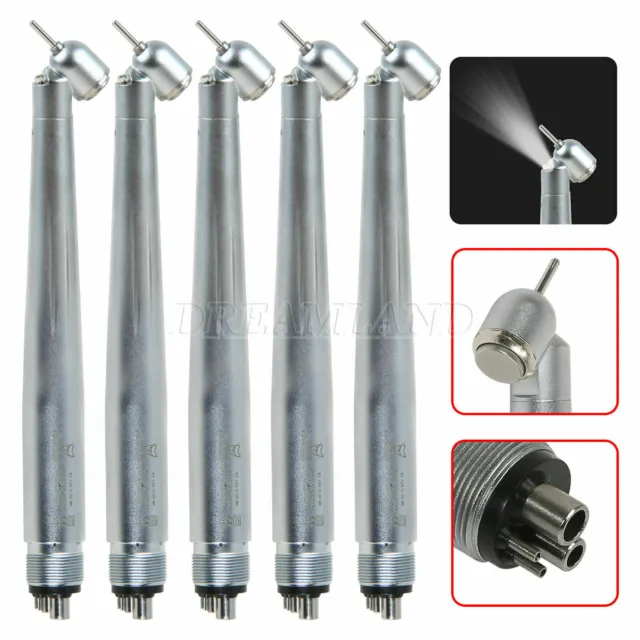 1-5 Dental 45 Degree LED E-generator Surgical High Speed Handpiece fit for NSK