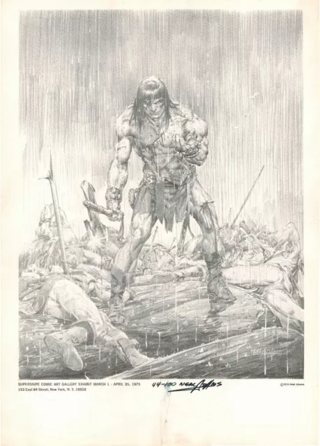 1975 Neal Adams Art Signed Conan The Barbarian Original Print Marvel Comics Hero