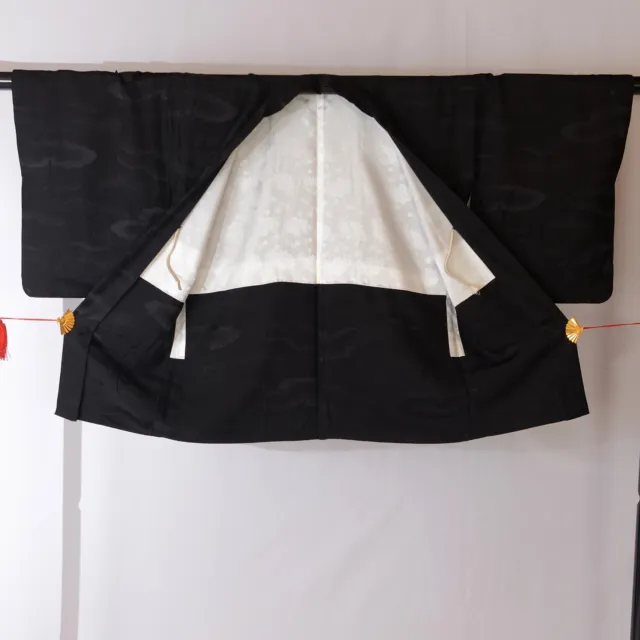 Kimono Japanese Vintage Silk Haori Jacket Family Crest Rare 30.31 inch used