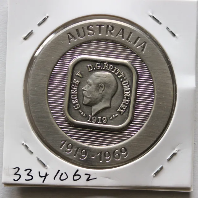 Australia1919 Kookaburra Square Nickel Penny 1919 1969 Medal UNC (3341062/X545)