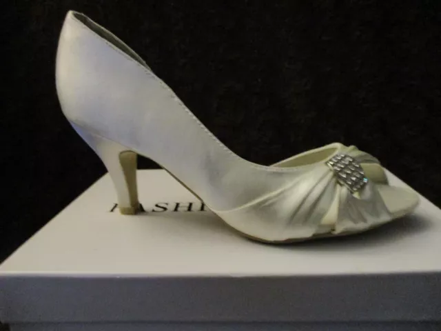 Nuove Taglia 7 Scarpe Da Sposa Solo Moda Avorio Con Diamante Peeptoe Tacco 3" 2