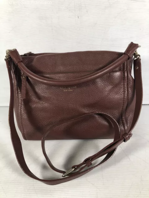 Kate Spade New York Womens Dark Burgundy Leather Pockets Medium Shoulder Bag 2