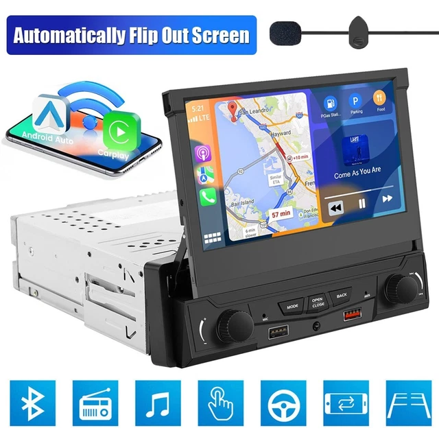 Eonon X3U Single DIN 6.36" Car Stereo With Wireless Apple CarPlay & Android Auto, Backup Camera Included
