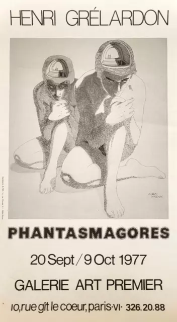 Henri Grelardon - Cartel Original Exposición - Phantasmagores - París - 197