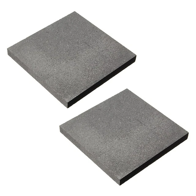 2pcs 100 x 100 x 10mm 99.9%Pure Graphite  Electrode Rectangle Plate X8M5