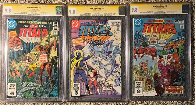 Lot of 3 New Teen Titans 13, 14, 15 CGC SS 9.8 sign Marv Wolfman NM Doom Patrol