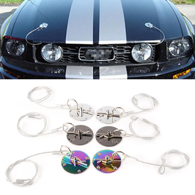 Set serratura cofano motore perno di bloccaggio cofano universale alluminio argento
