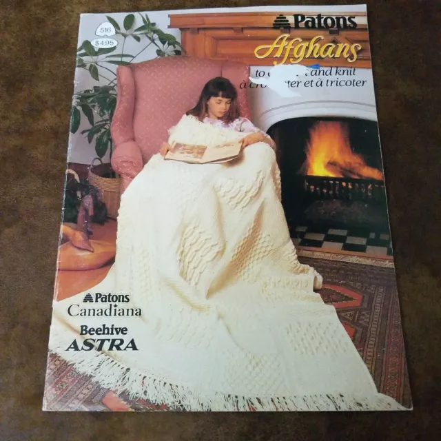 Patons Afghans to Crochet and Knit #516 (libro de bolsillo de 1987)