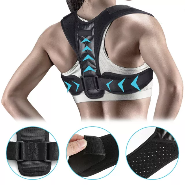 Men Women Posture Corrector Adjustable Back Support Shoulder Clavicle Brace Belt