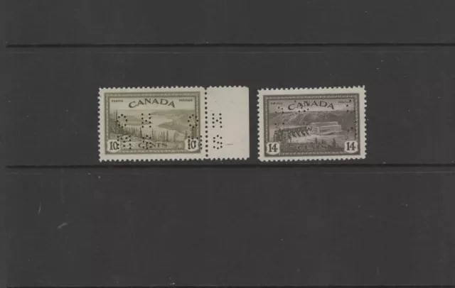 Canada 1946 - 10c & 14c Peace Reconversion - Type 02 puncture  MNH Cat £22