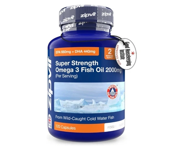 OMEGA 3 FISH Oil 2000mg - EPA 660mg DHA 440mg - Heart, Brain & Vision ...