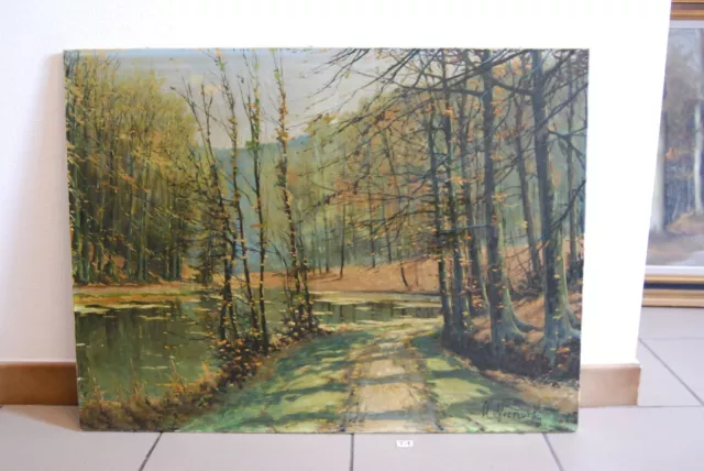 T1 Huile sur toile - A Vernont ? - Etang dans le sous-bois 2