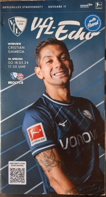 VfL Bochum v Bayern Munich football programme, 18.02.24. New. Stadium issue.