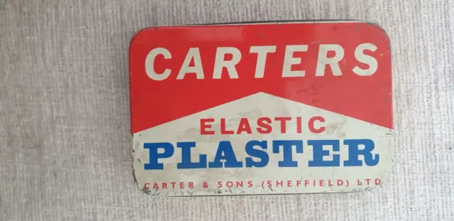 Vintage Carters Elastic Plaster Tin Sheffield Collectable Display Piece